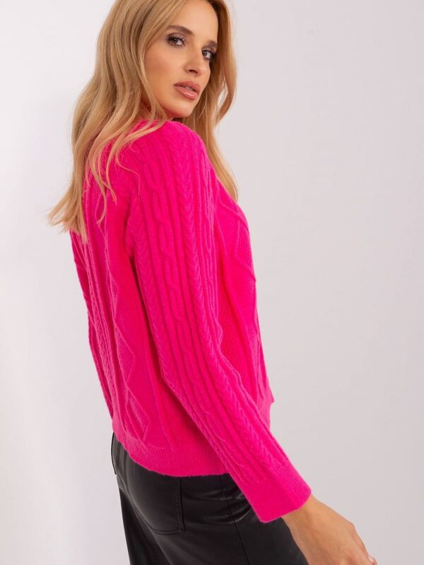Sweter Damski Model AT-SW-2346-2.99P Dark Pink - AT - obrazek 2