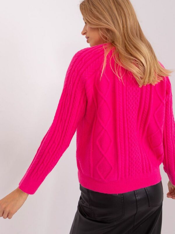 Sweter Damski Model AT-SW-2346-2.99P Dark Pink - AT - obrazek 3